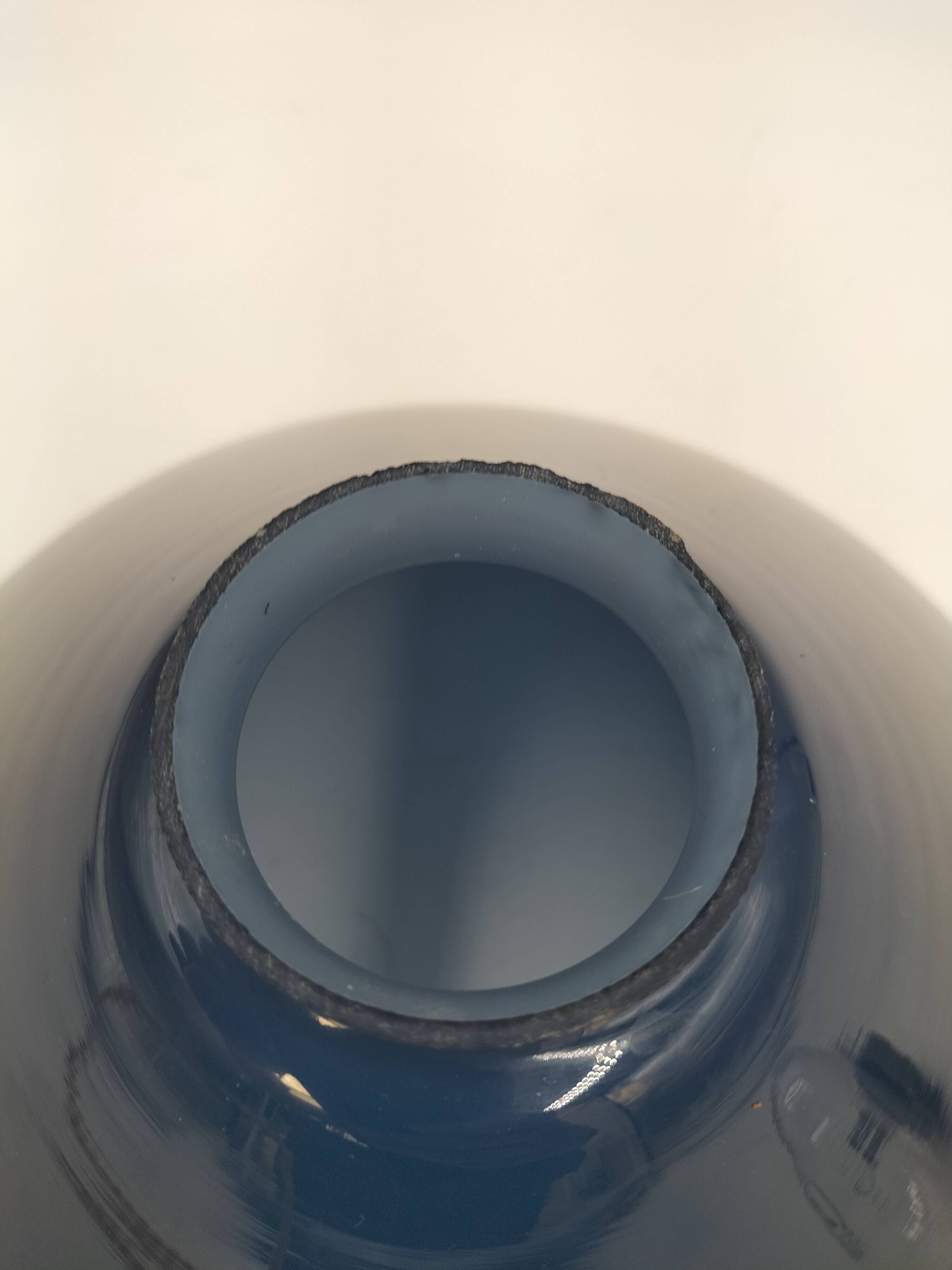 Blue opaline cone pendant light