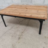 Metal and wood coffee table