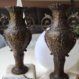 Vases fireplace amphorae, art nouveau in regulates and marble