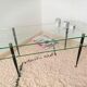 Table basse verre laiton vintage 60