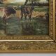 Huile par Lhopin ou Hopin signature à identifier femme vaches Barbizon fin XIXe