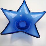 Vintage cobalt blue starfish-shaped fruit bowl in HSG style.