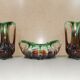 Pair of Vases + Art Nouveau Planter Slip / Faience BELGIUM