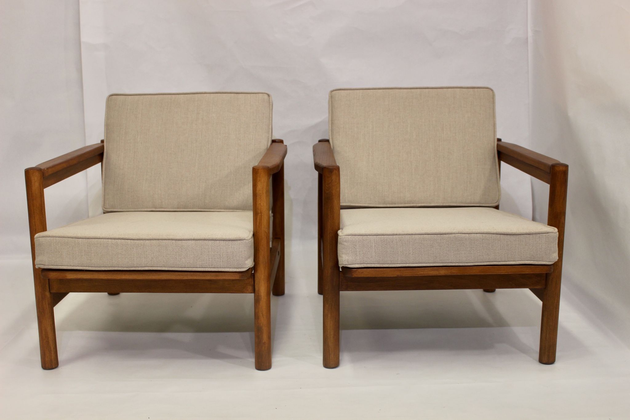 Pair of 60s Scandinavian style armchairs