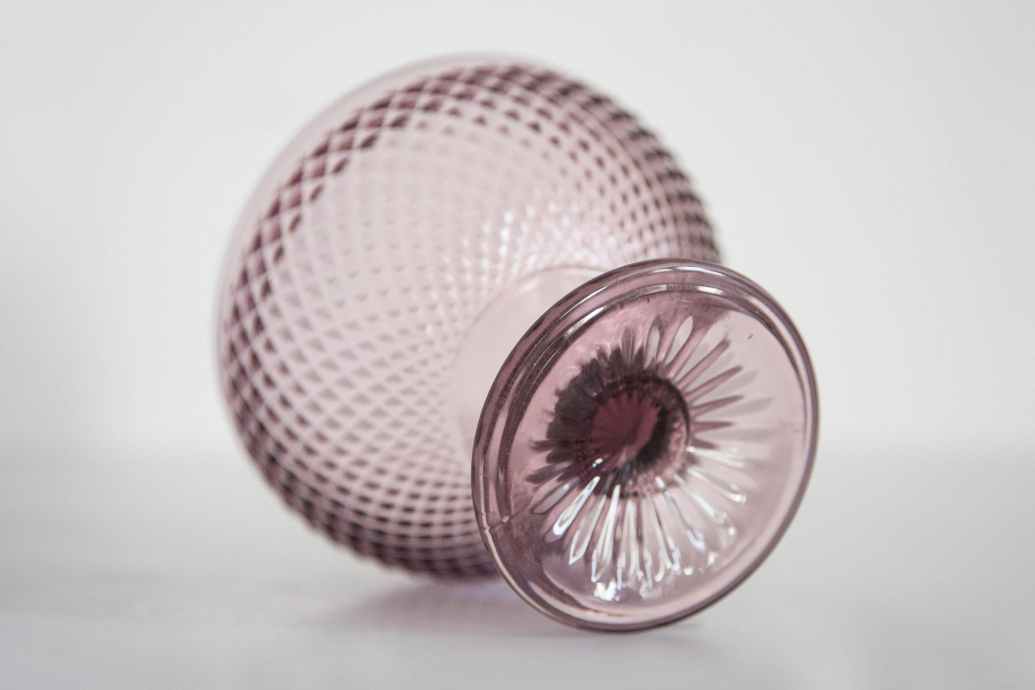Vintage purple glass sugar bowl from the mid-century, Italy, 1960s.