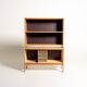 Scandinavian oak bookcase with tambour door, 1960s