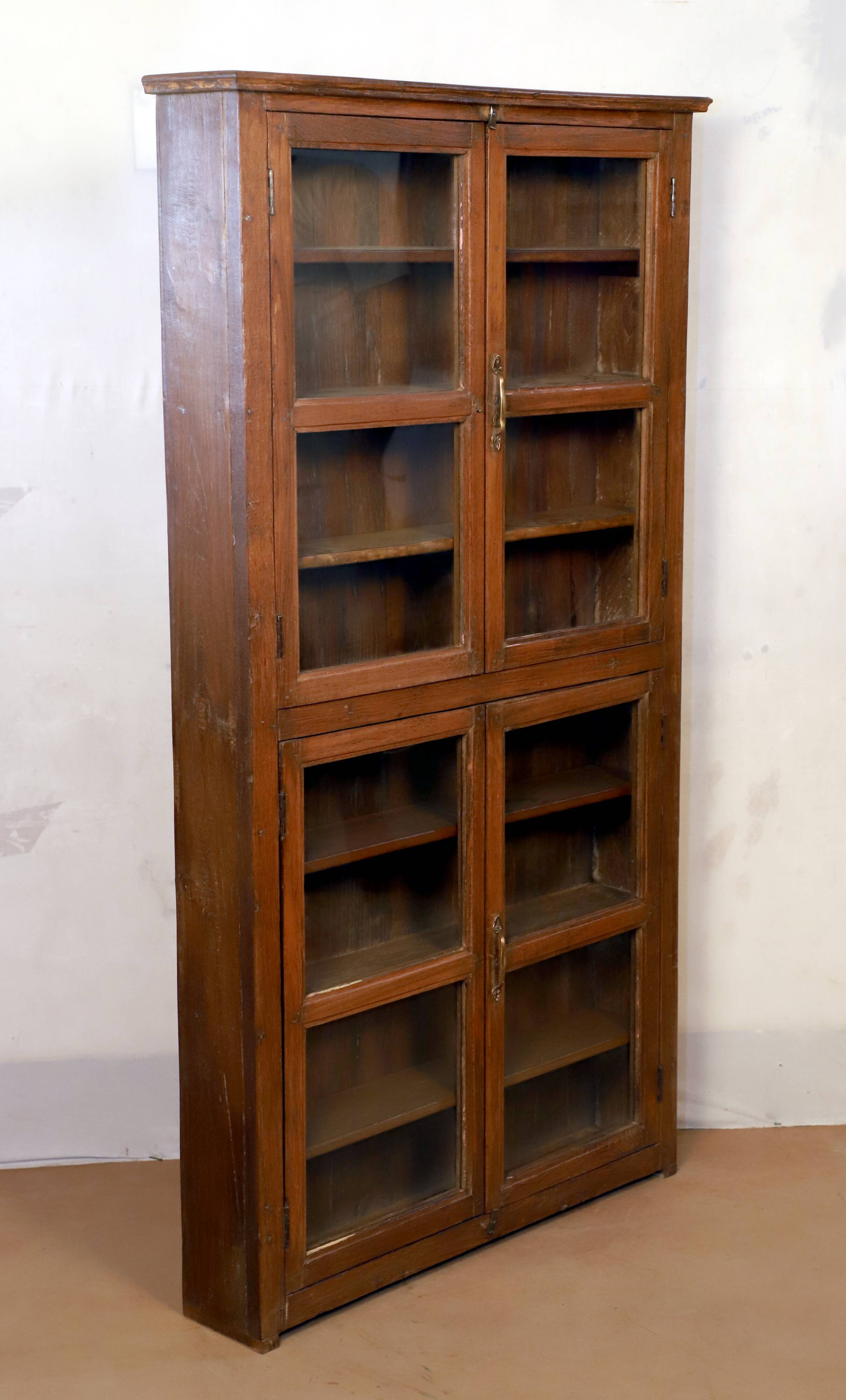 Showcase in natural Burmese teak