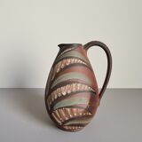 60 year pitcher / arts and crafts / collectible ceramics / vintage / signed / Mid-Century