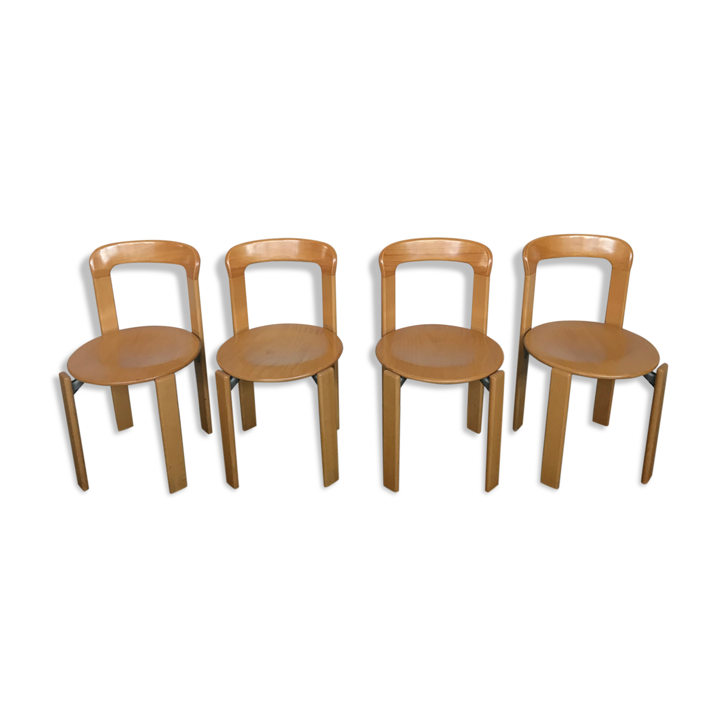 Series of 4 chairs model 3300 designer Bruno Rey design Kusch - co 1970 vintage