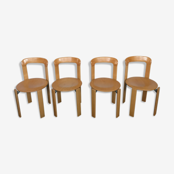 Series of 4 chairs model 3300 designer Bruno Rey design Kusch - co 1970 vintage