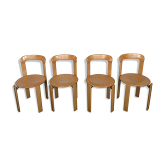 Series of 4 chairs model 3300 designer Bruno Rey design Kusch - co 1970 vintage