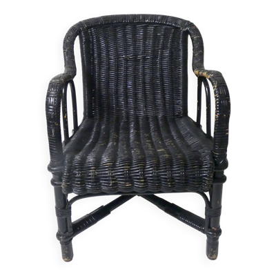 Ancien fauteuil en rotin taille enfant Vintage