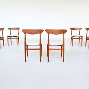 Christian Linneberg set of six dining chairs in teak Denmark 1960
