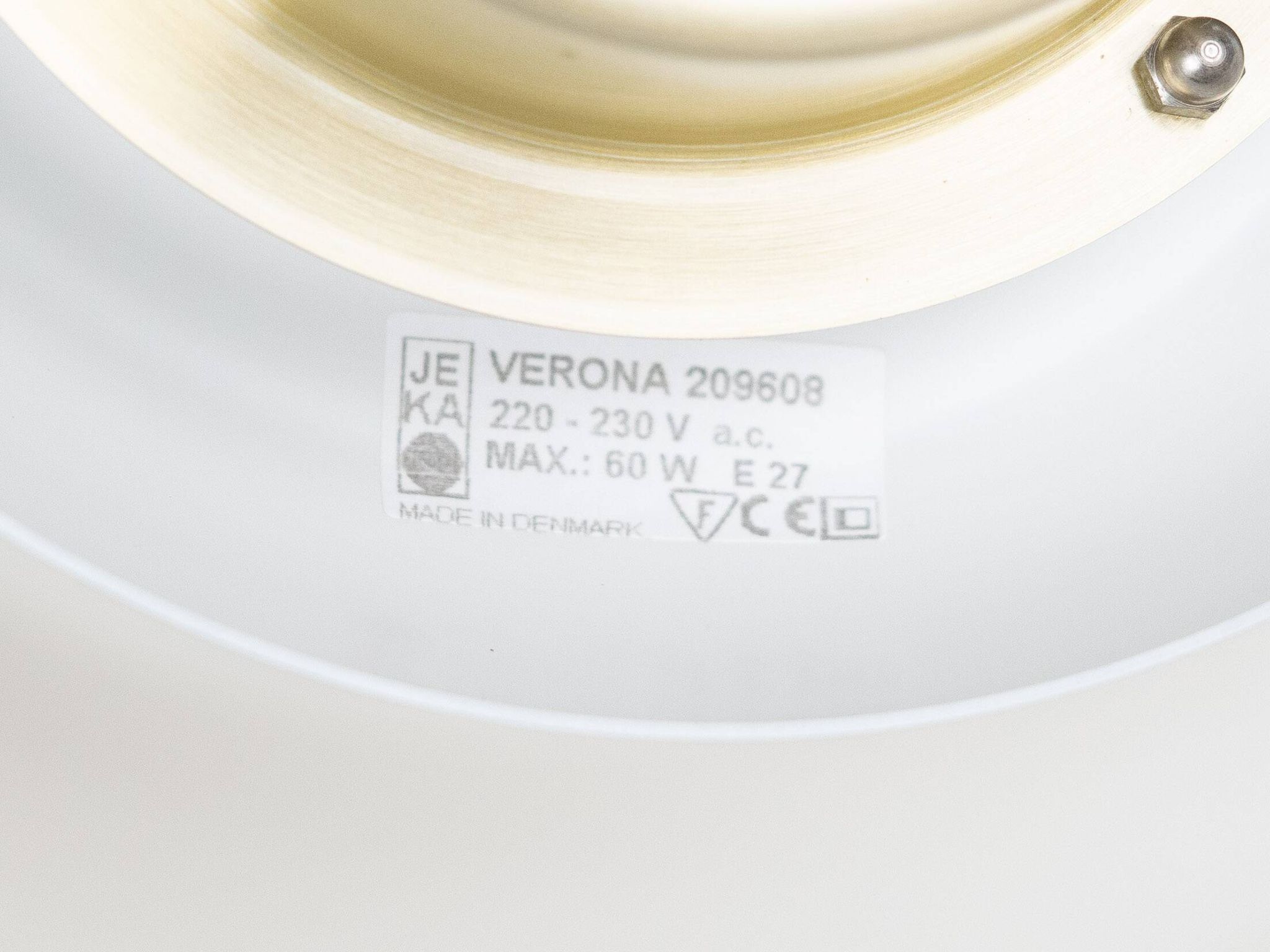 Danish vintage pendant lamp Verona by Kurt Wiborg, Jeka, 1980s