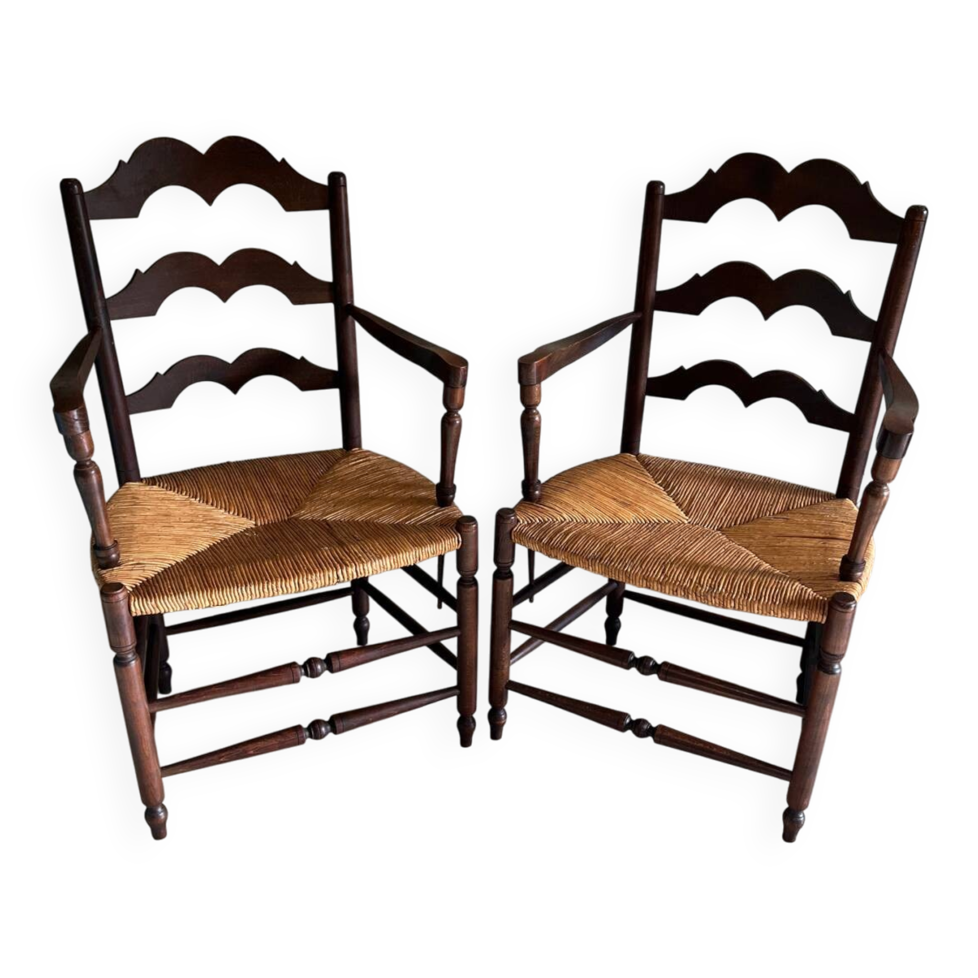 Pair of brutalist armchairs