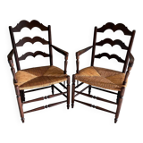 Pair of brutalist armchairs