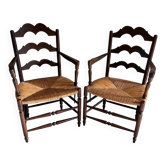 Pair of brutalist armchairs
