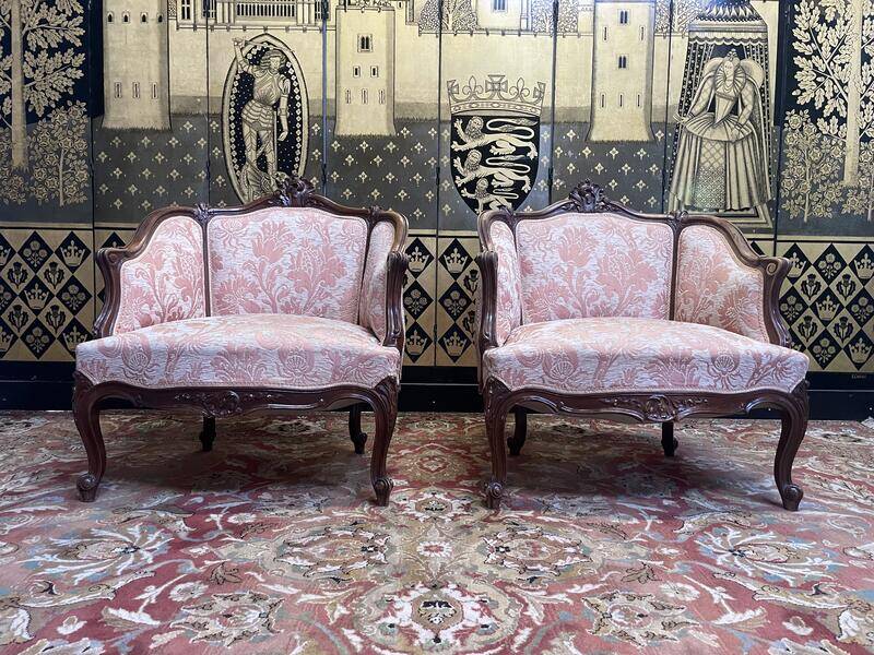 Pair of Louis XV armchairs - Rocailles