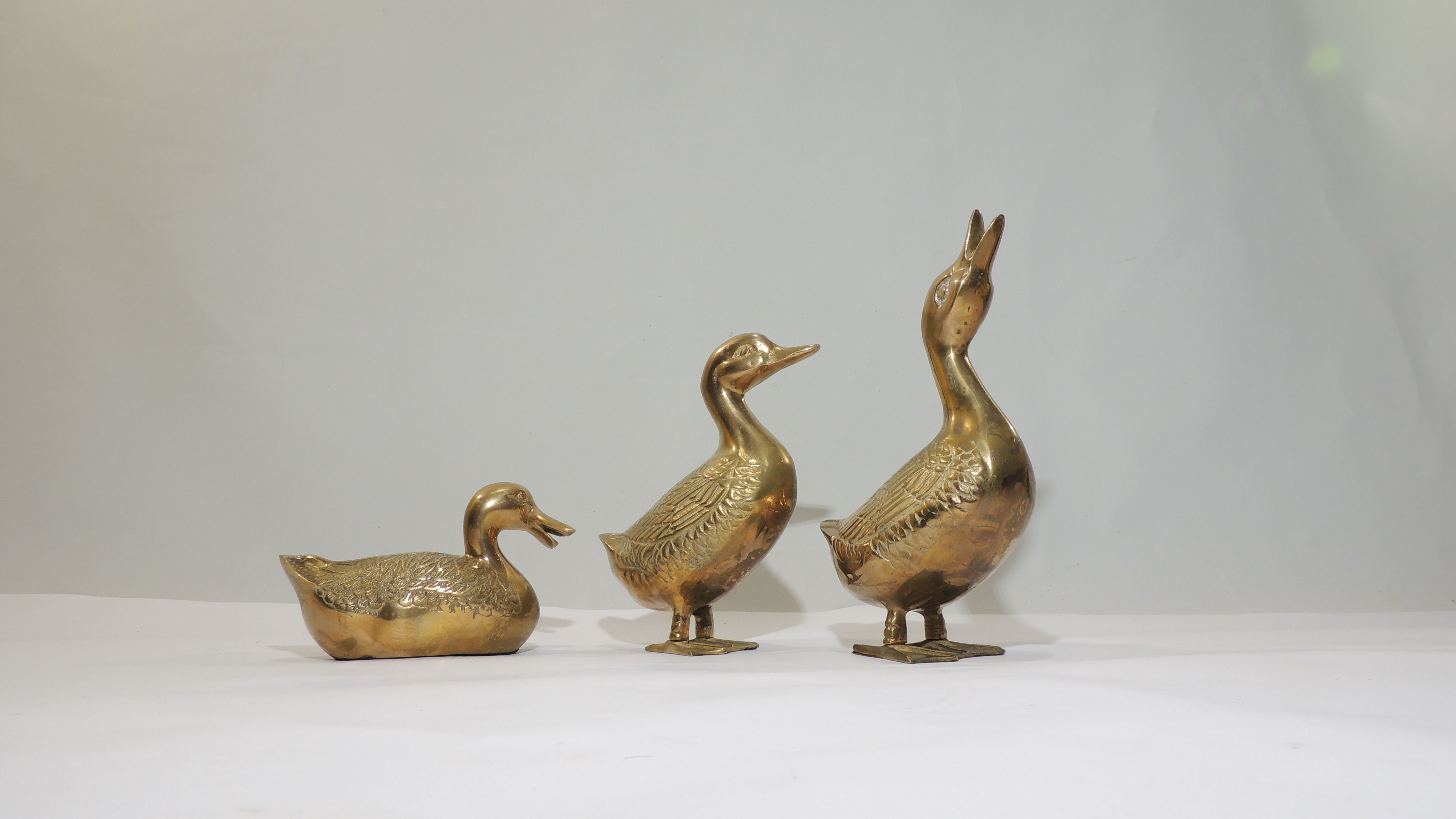 Brass/vintage duck set