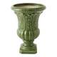 Vase Médicis, cache-pot vintage en céramique vert olive