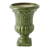 Médicis vase / Vintage ceramic cache-pot in olive green - Classic style