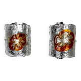 Pair of Mazzega Murano Space age wall lights Italy 1970