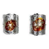 Pair of Mazzega Murano Space age wall lights Italy 1970