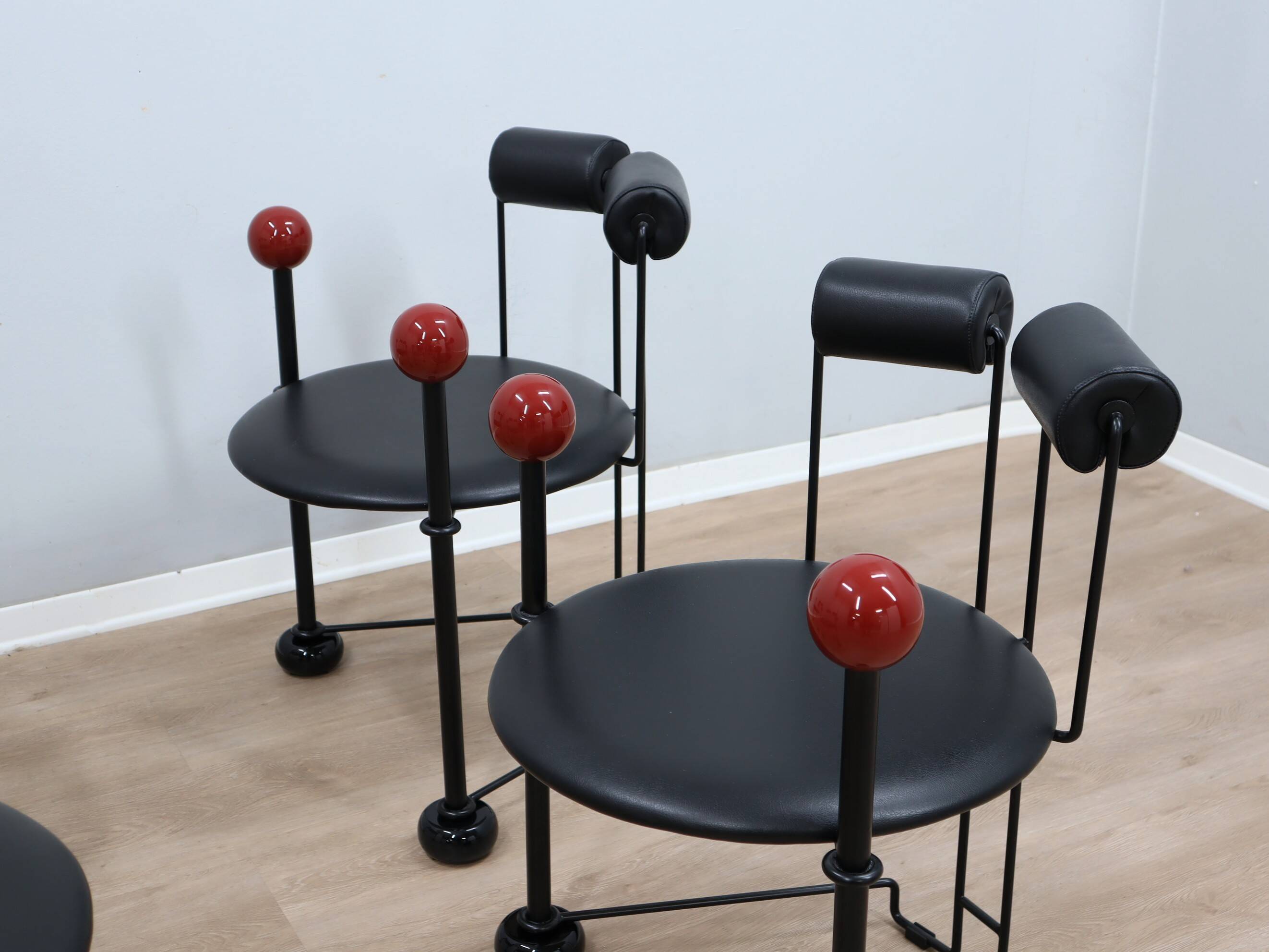 1980s authentic Memphis Era post modern chairs set of 4