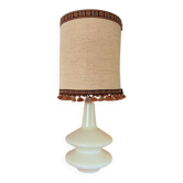 Grande lampe en verre teinté années 70's vintage avec abat-jour