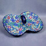 Beggar / servant in Longwy earthenware – floral decoration, 1950s