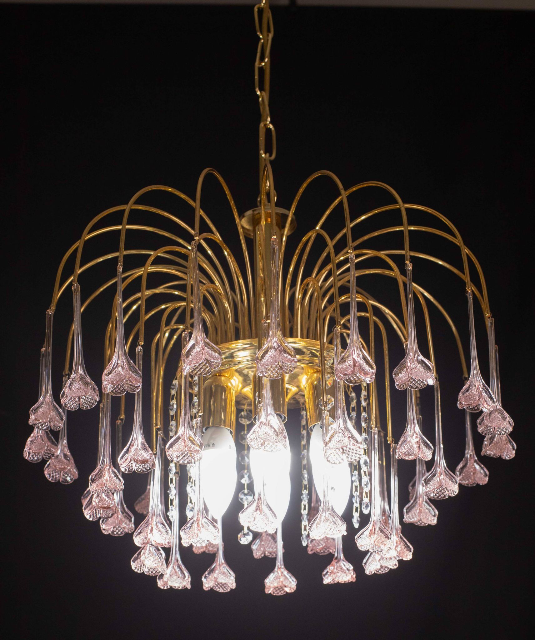 Meryl Streep, Pink Murano pendant Flowers Chandelier, 1970s
