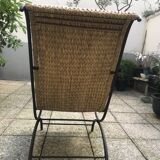 Lounge flesh wrought iron and braided wicker