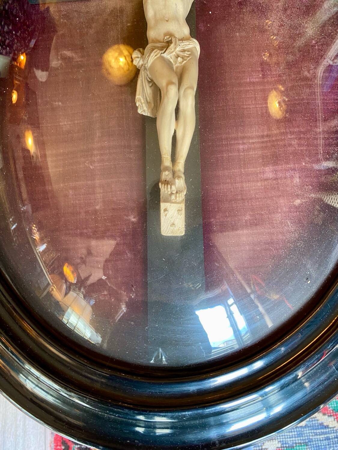 Grand cadre bombé christ napoleon 3
