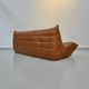 Canapé 3 places Togo en cuir cognac foncé par Michel Ducaroy pour Ligne Roset