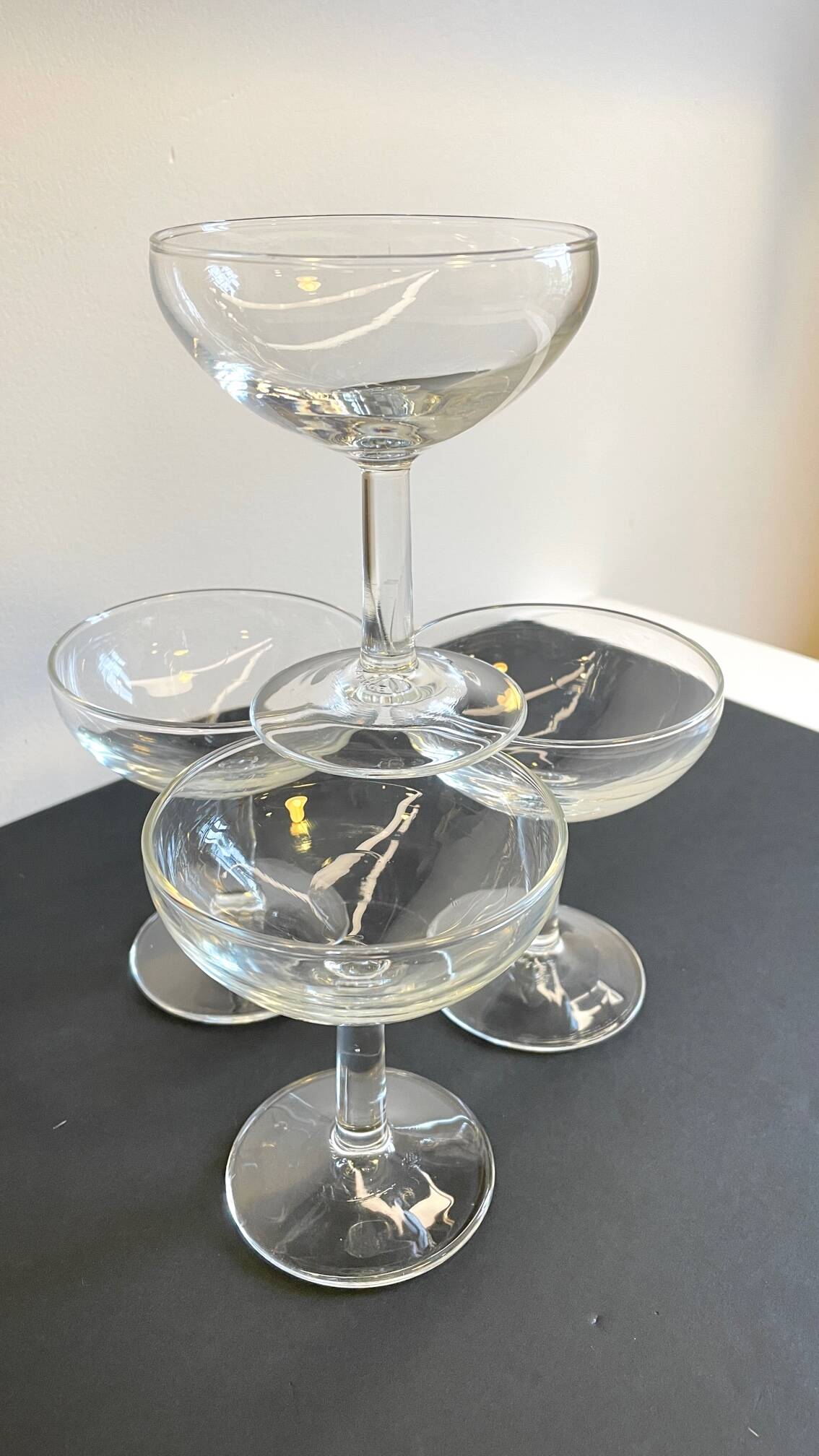 Duralex vintage champagne glasses
