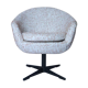 Fauteuil pivotant, tissu bouclé rouge et orange, années 1970