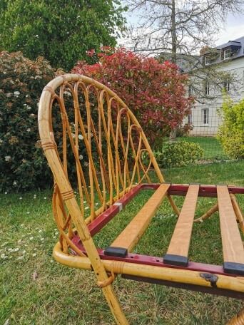 Rattan basket bed or bench