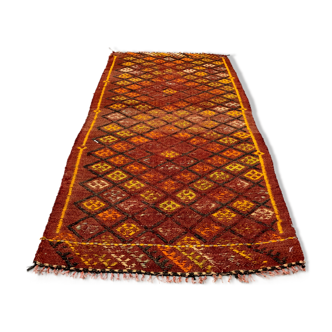Vintage turkish mini kilim 100x51 cm shabby wool small kelim rug black,red