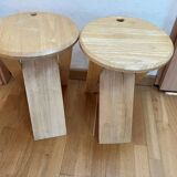 Pair of Folding Wooden Stools by Adrian Reed, France, 1970