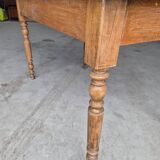 Antique rustic bistro farm table 1900 one drawer - 1m23