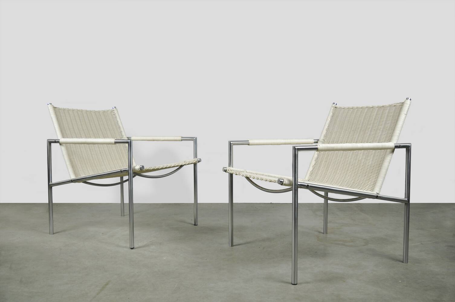 SPECTRUM / Vintage rattan armchairs sz01 / Martin Visser / Netherlands 1980s