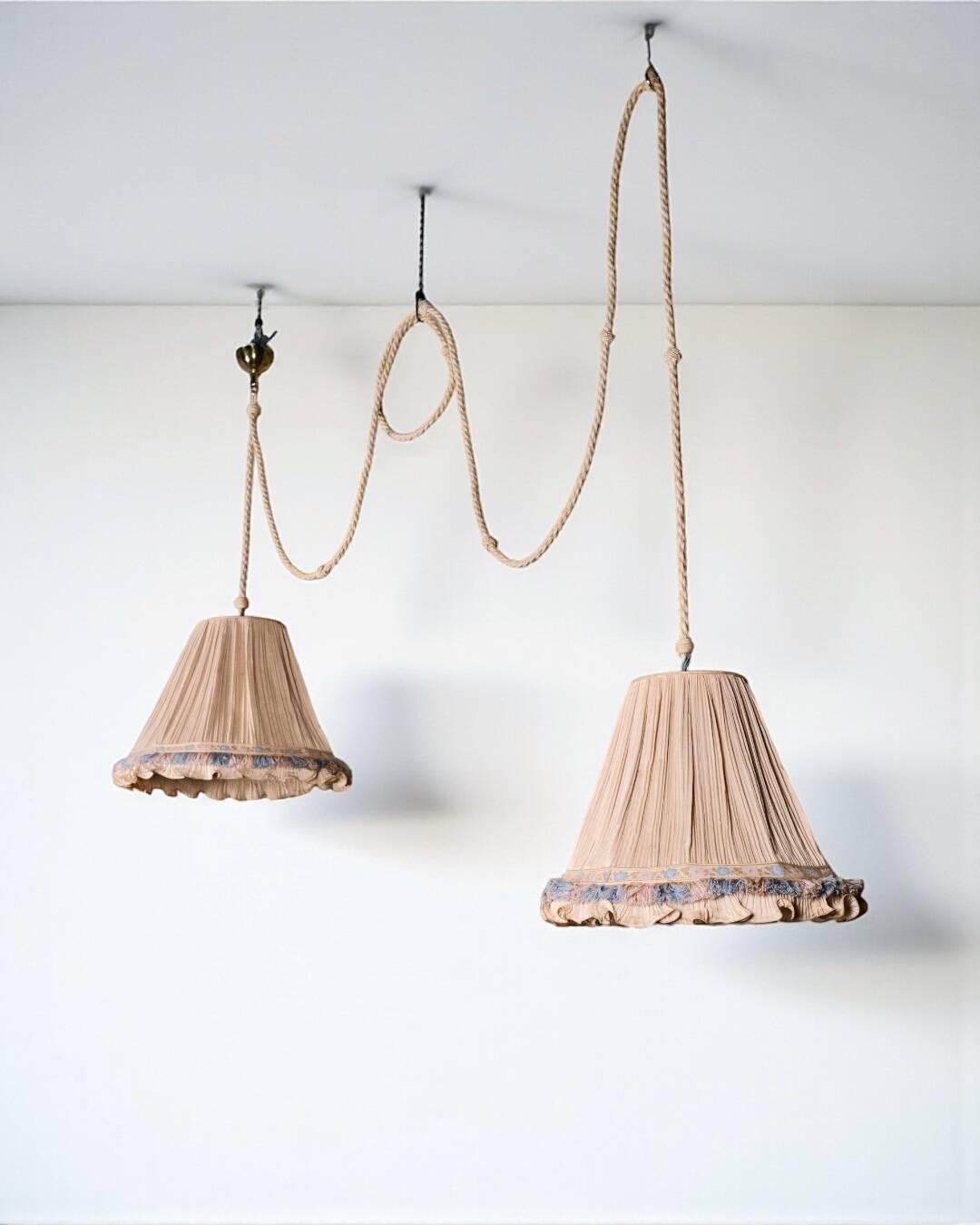Double Italian draped pendant light, 1960s