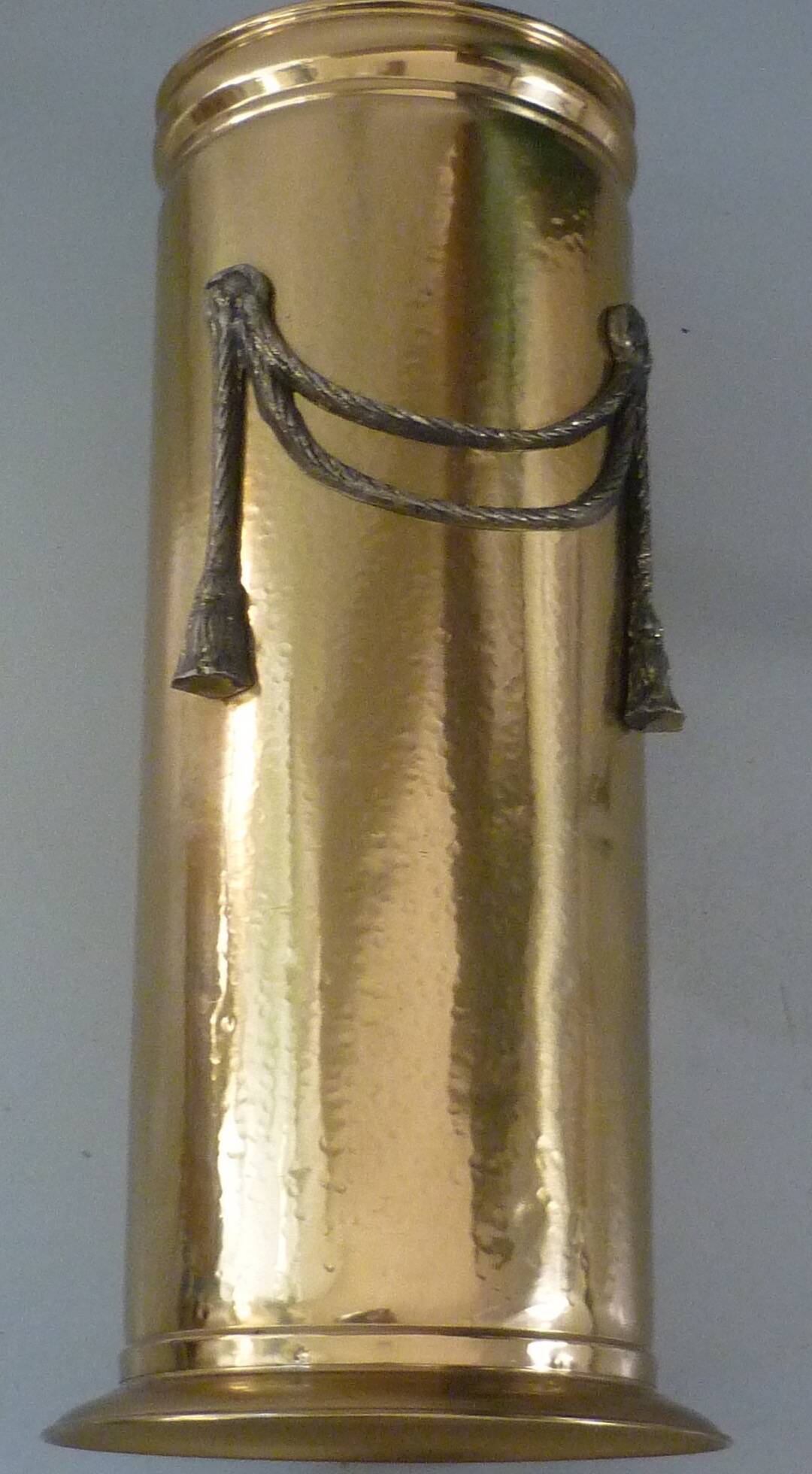 Umbrella stand in English gilded brass