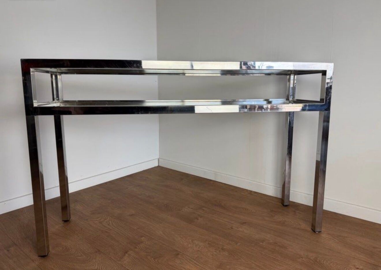 Chrome and glass console from the 70s/80s.