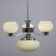 Art Deco chandelier, chrome and champagne glass, Czechoslovakia, 1930s