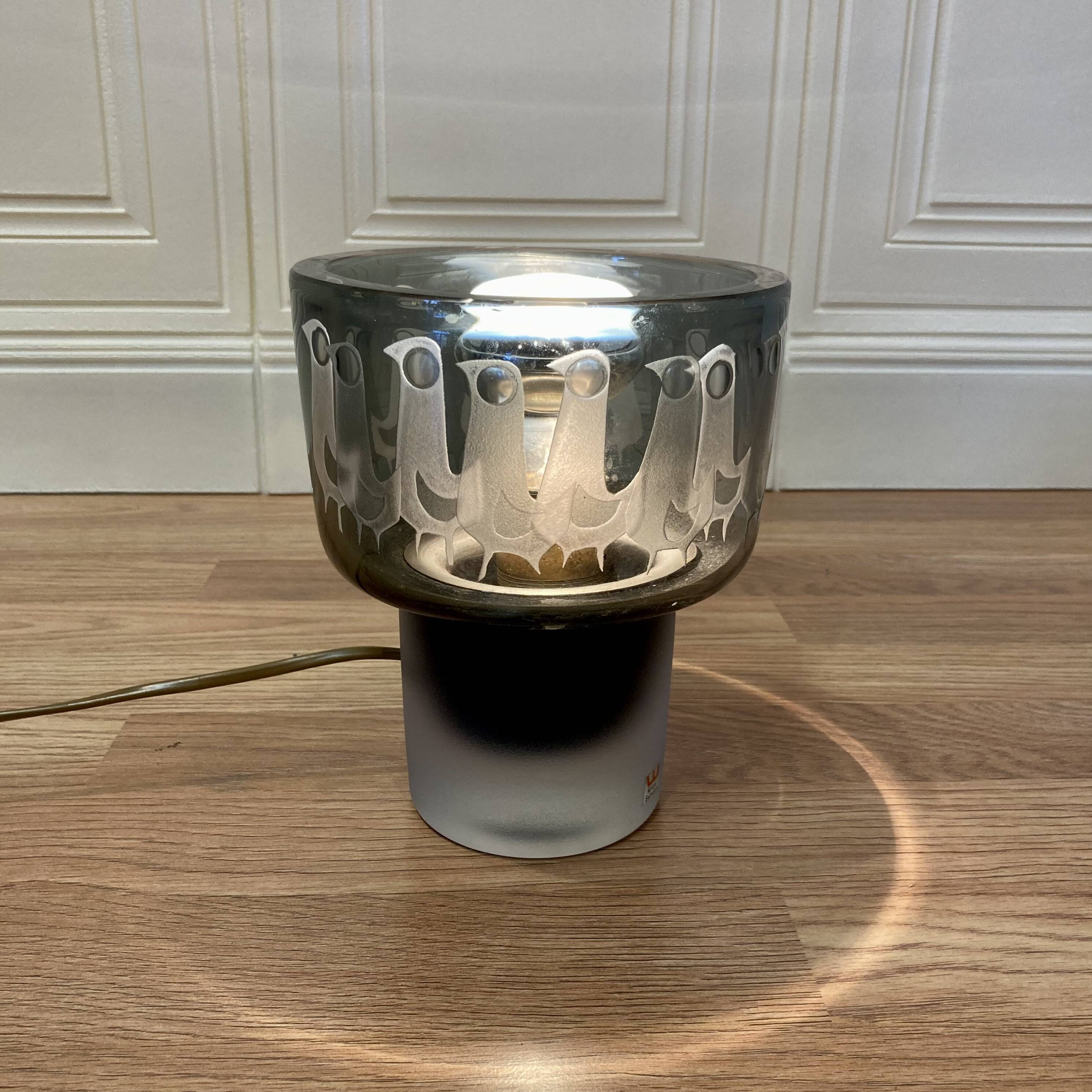 Large glass lamp "Scandinavian design 1950".