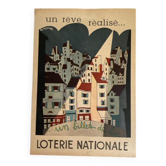 Vintage poster, a national lottery ticket, dated 1941
