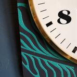 Vintage clock silent wall clock "Chronica ochre green"