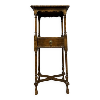 English Napoleon III period oak pedestal table circa 1880