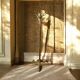 Vintage Gold Coat Rack / Floor Coat Rack